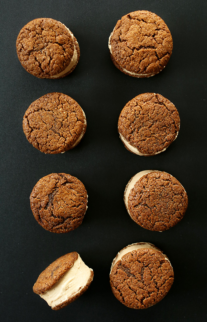 Gluten-Free Ice Cream Sandwiches made with Ginger Cookies