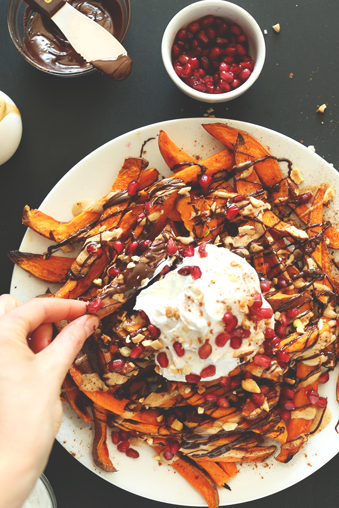 Superfood Sweet Potato Dessert Fries! 5 superfoods in ONE amazing whole foods dessert! #minimalistbaker