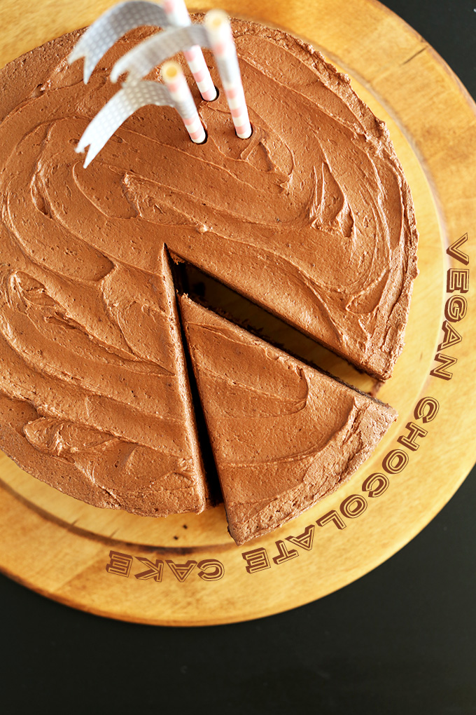 Slice removed from our delicious and moist Vegan Chocolate Cake