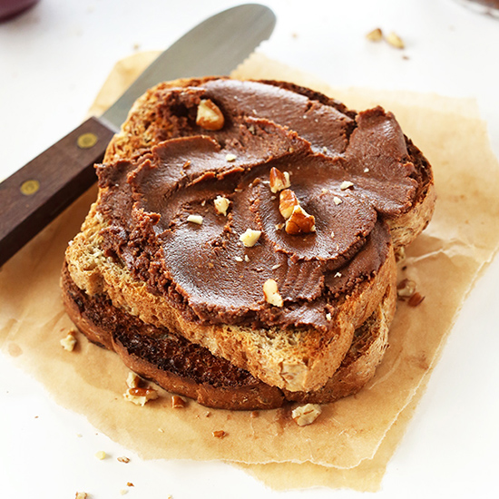 Slices of toast topped with homemade Brownie Batter Spread