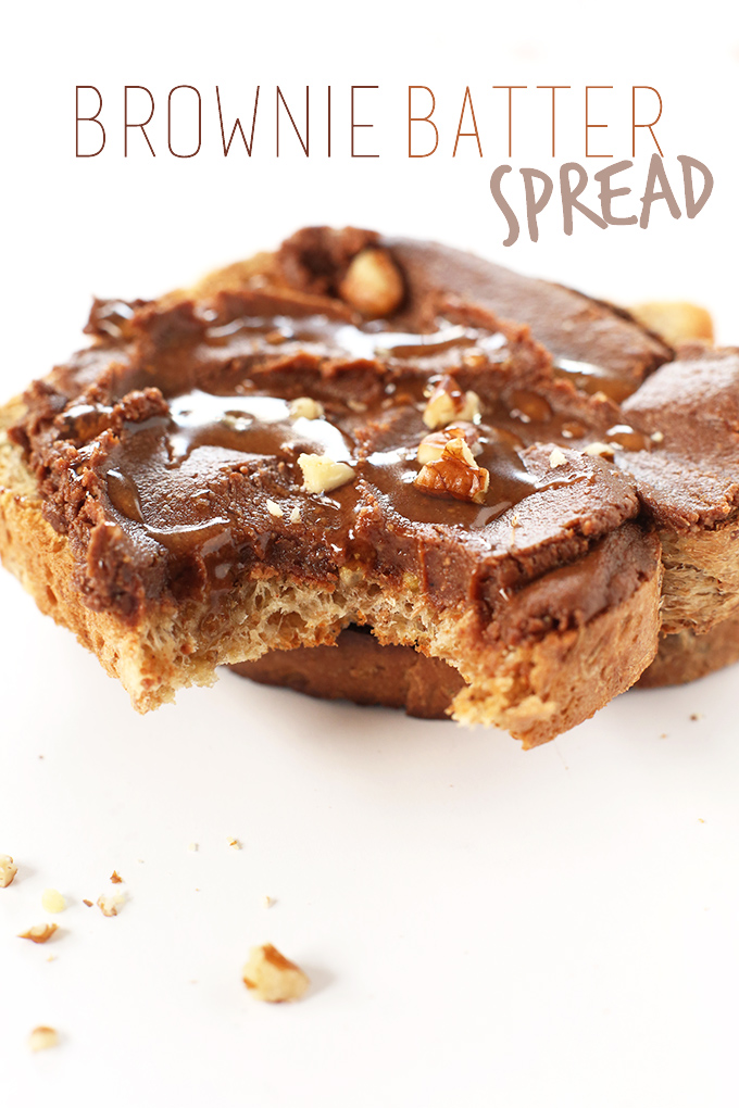 Slice of toast topped with Brownie Batter Spread