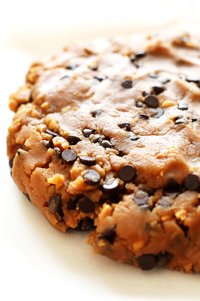 Glistening batch of Vegan Peanut Butter Chocolate Chip Cookie Dough