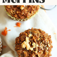 Overhead shot of a few of our vegan gluten-free carrot apple muffins