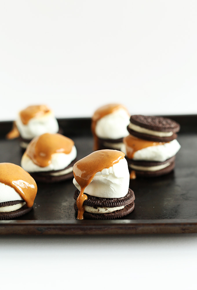 Batch of our Peanut Butter S'MOREOS recipe on a baking sheet
