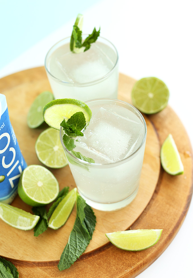 Glasses of our 4-ingredients Coconut Gin and Tonics recipe