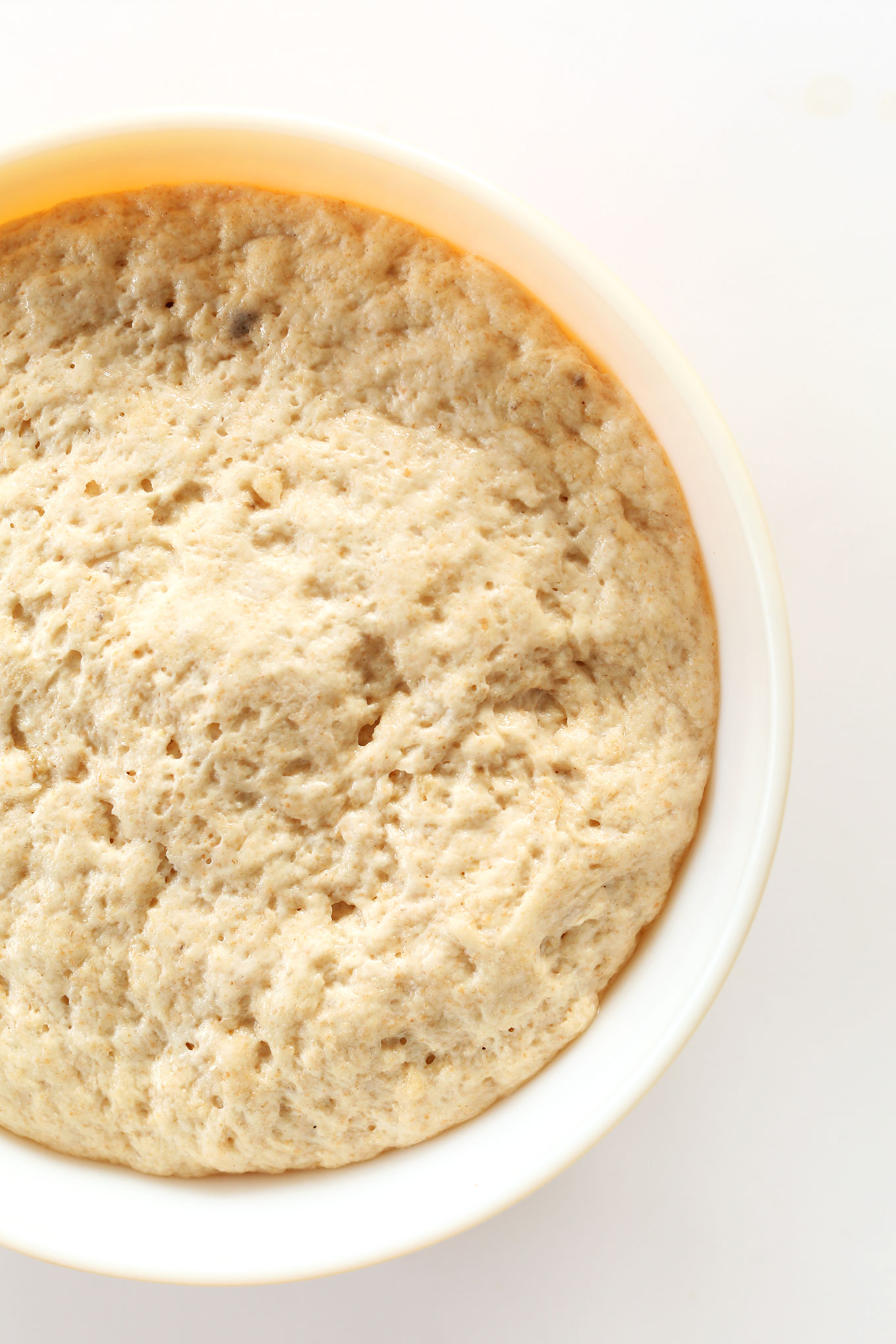 Freshly risen dough for making homemade vegan cinnamon rolls