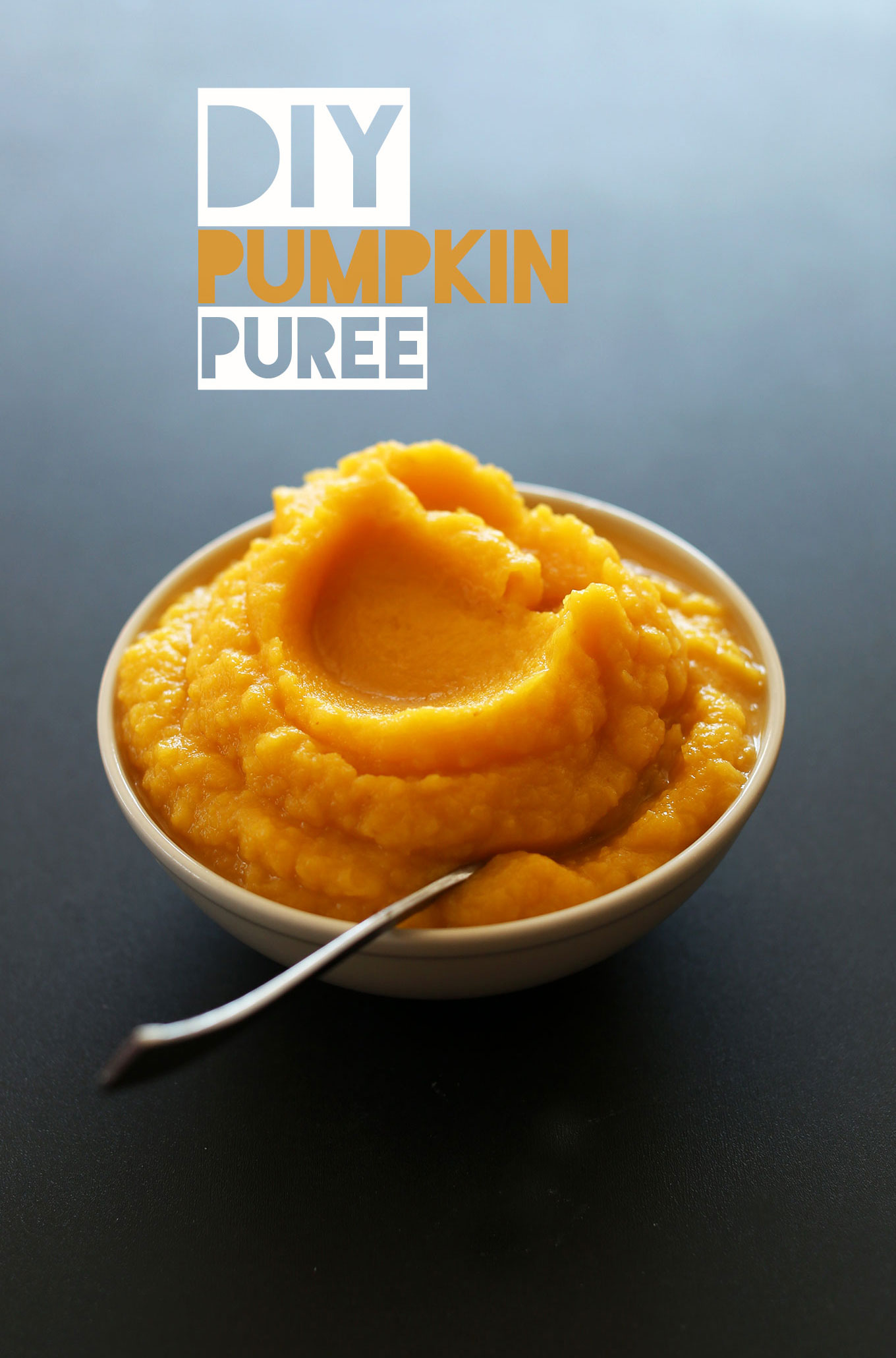 Bowl of our DIY Pumpkin Puree