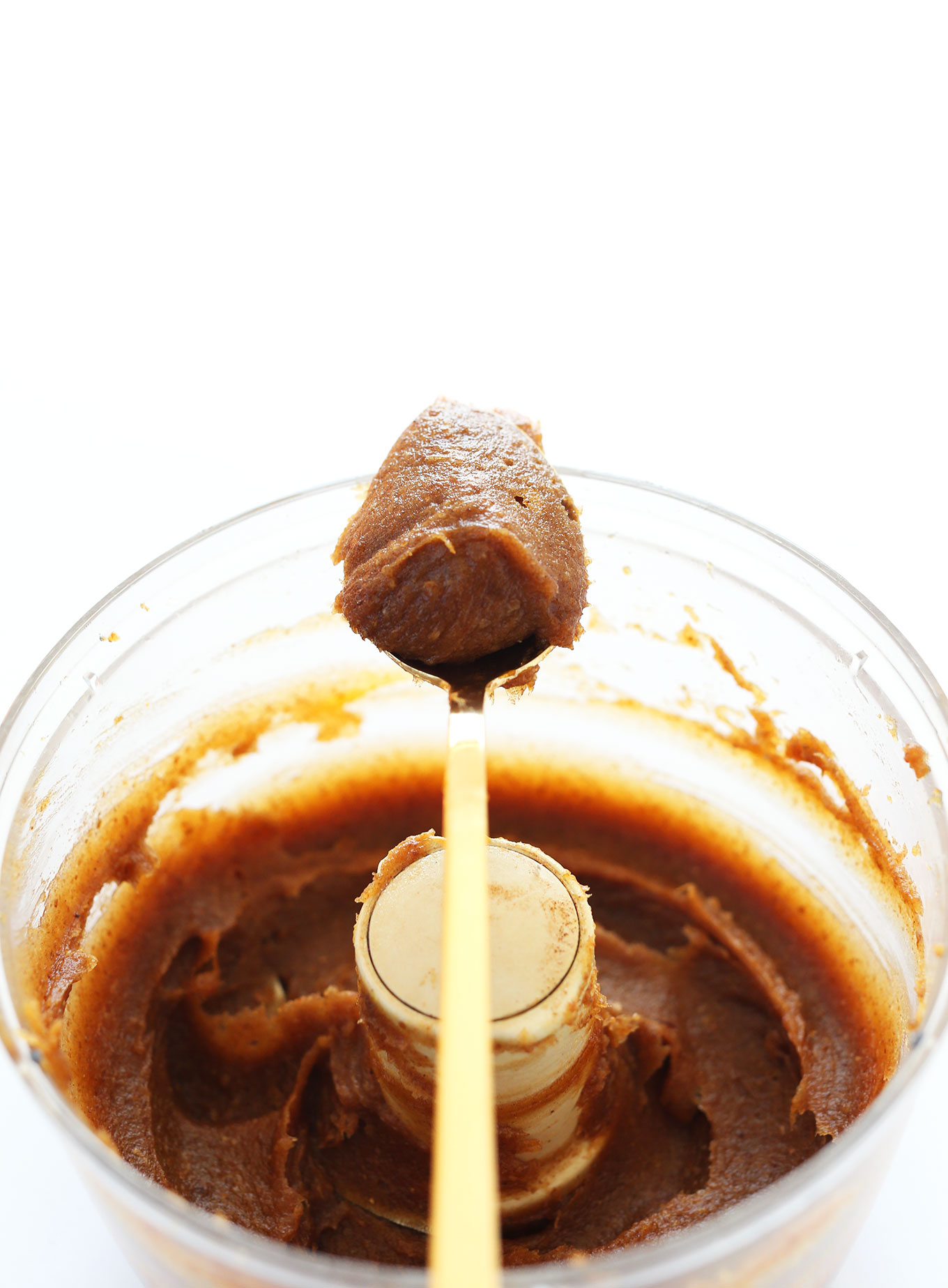 Making date caramel in the food processor