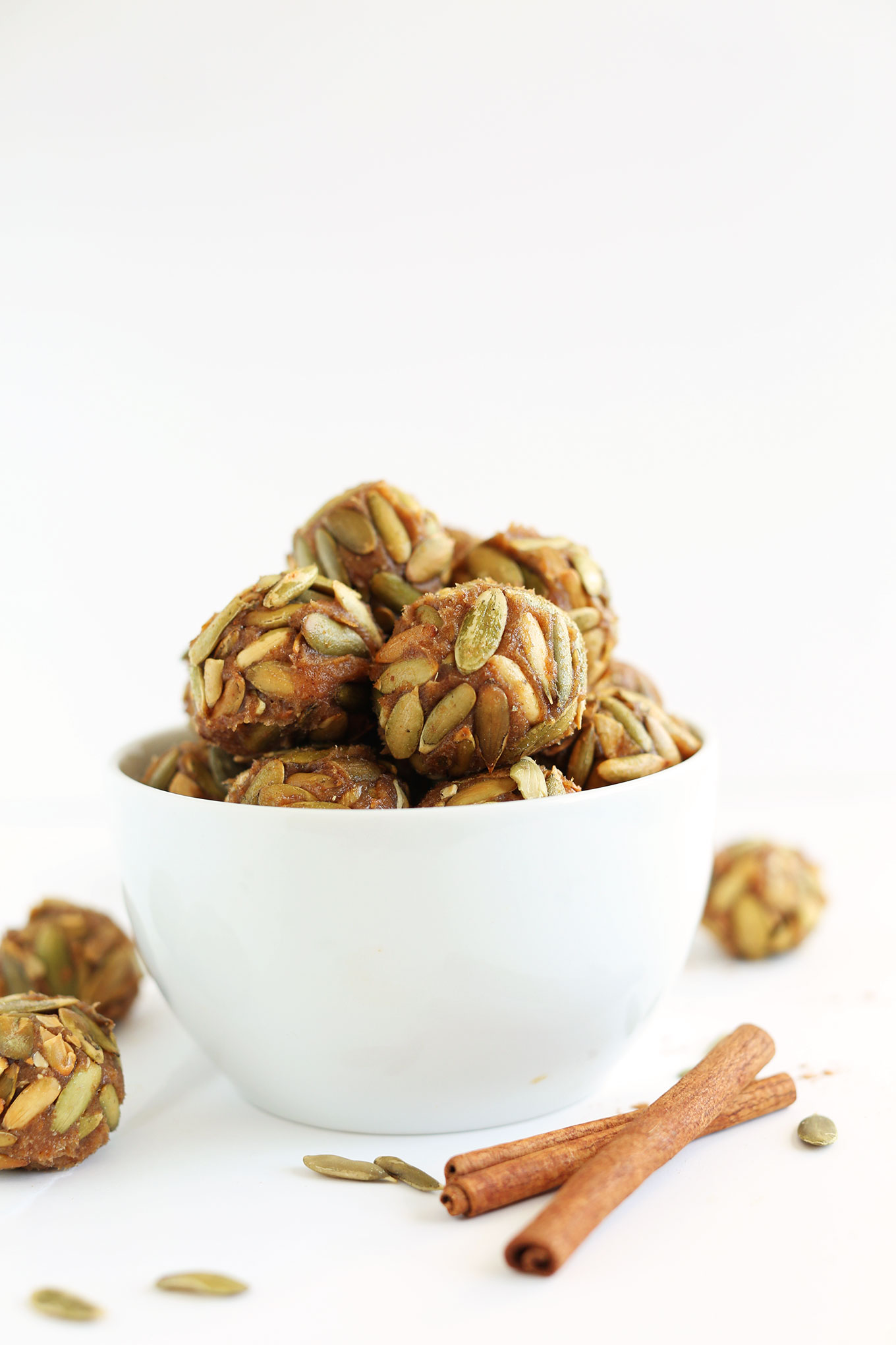 Bowl of homemade vegan Pumpkin Caramels