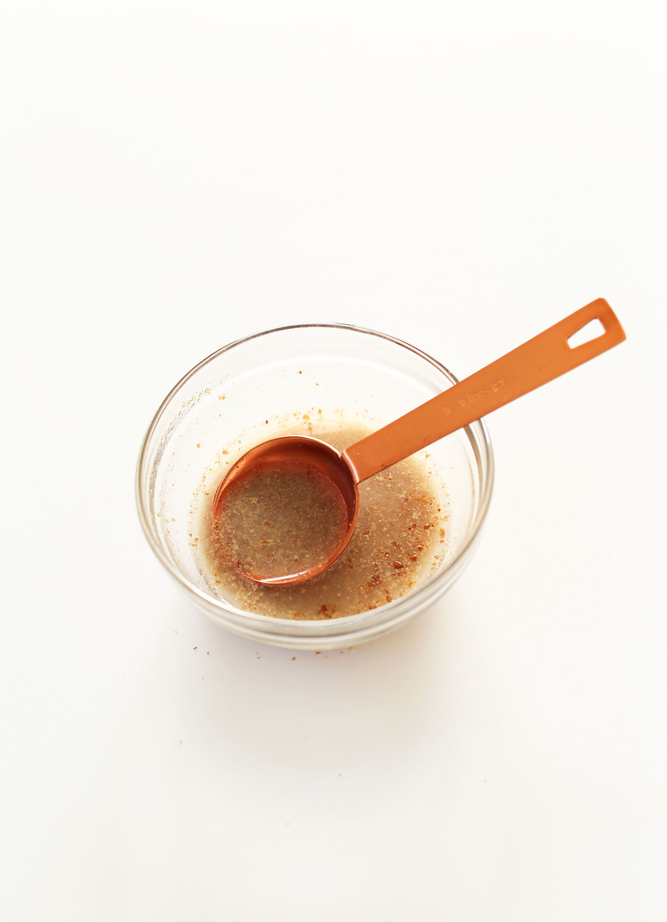 Bowl of flax seed and water for making a flax egg as an egg substitute