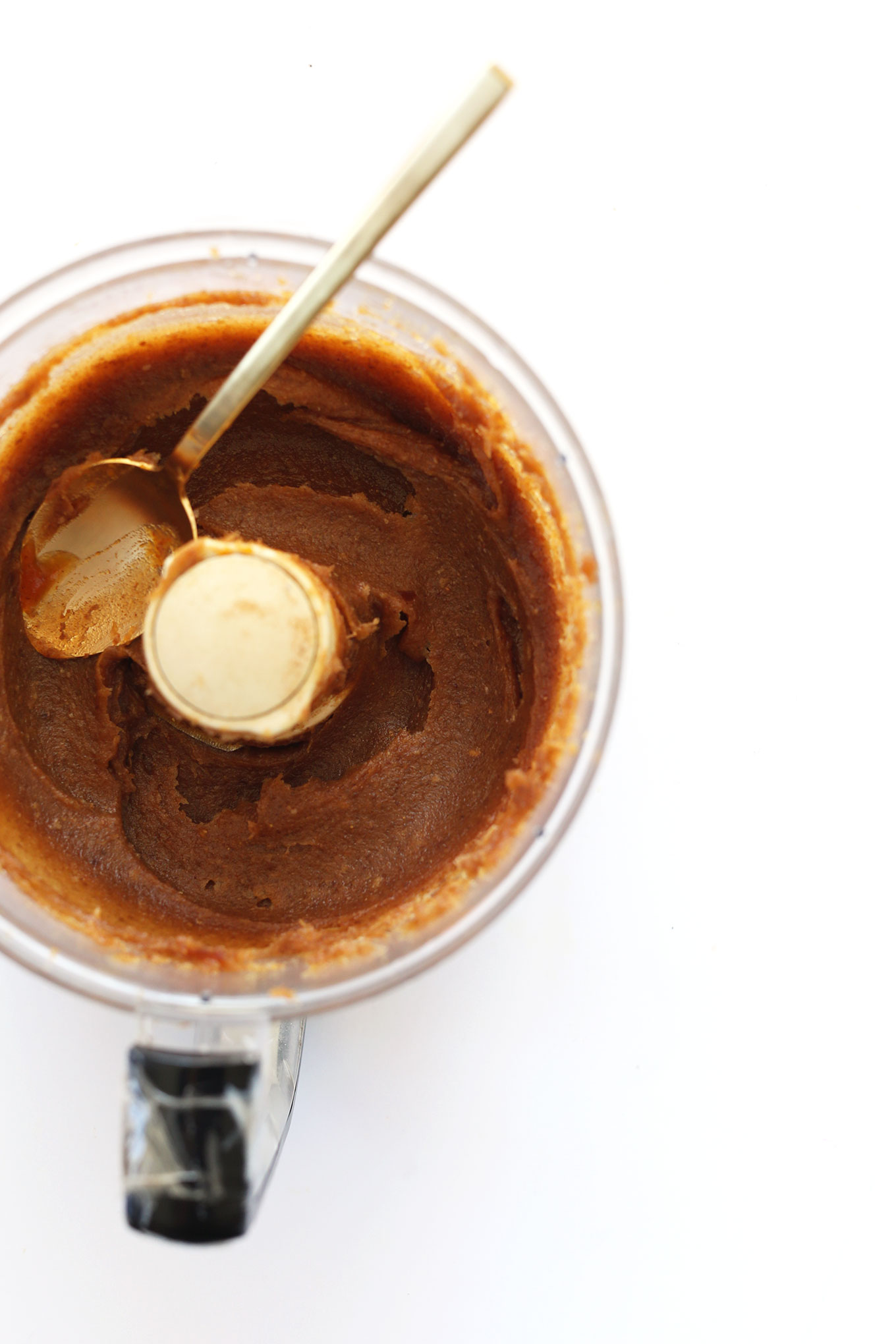Food processor with smooth and creamy Date Pumpkin Caramel dough