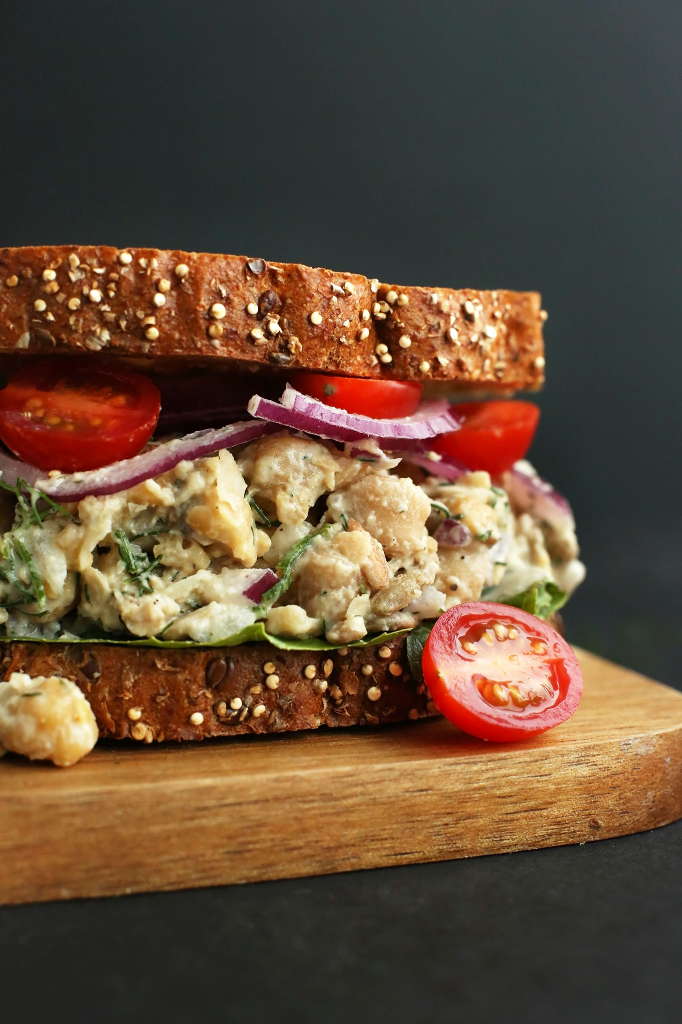 Chickpea Sunflower Sandwich for a simple and healthy vegan lunch