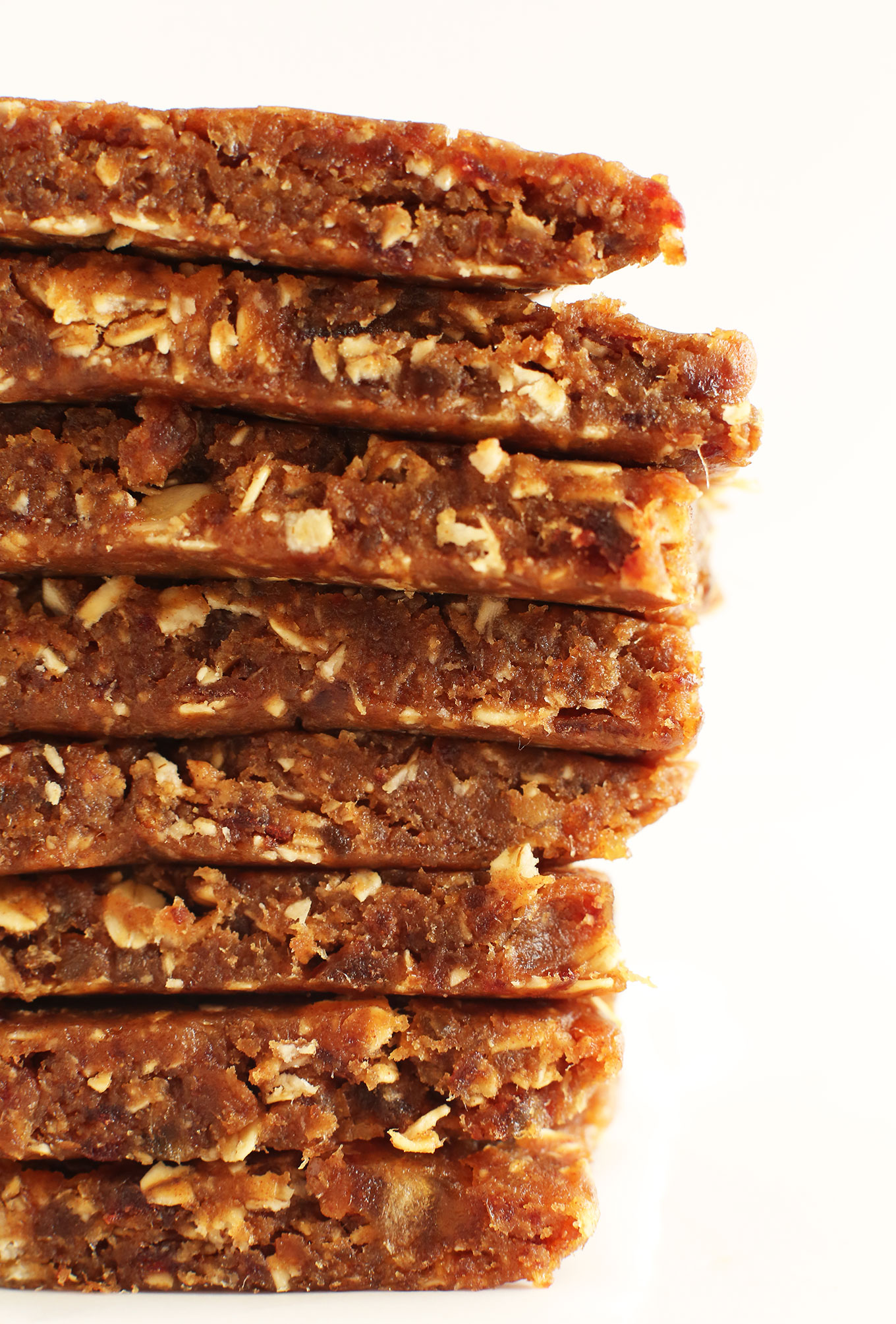 Stack of gluten-free vegan Peanut Butter Granola Bars