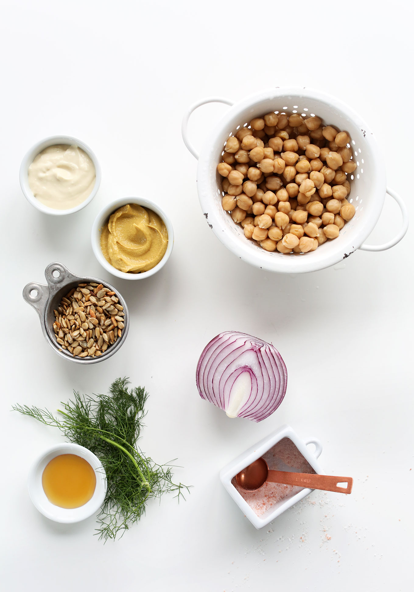 Ingredients for making our Chickpea Sunflower Salad recipe