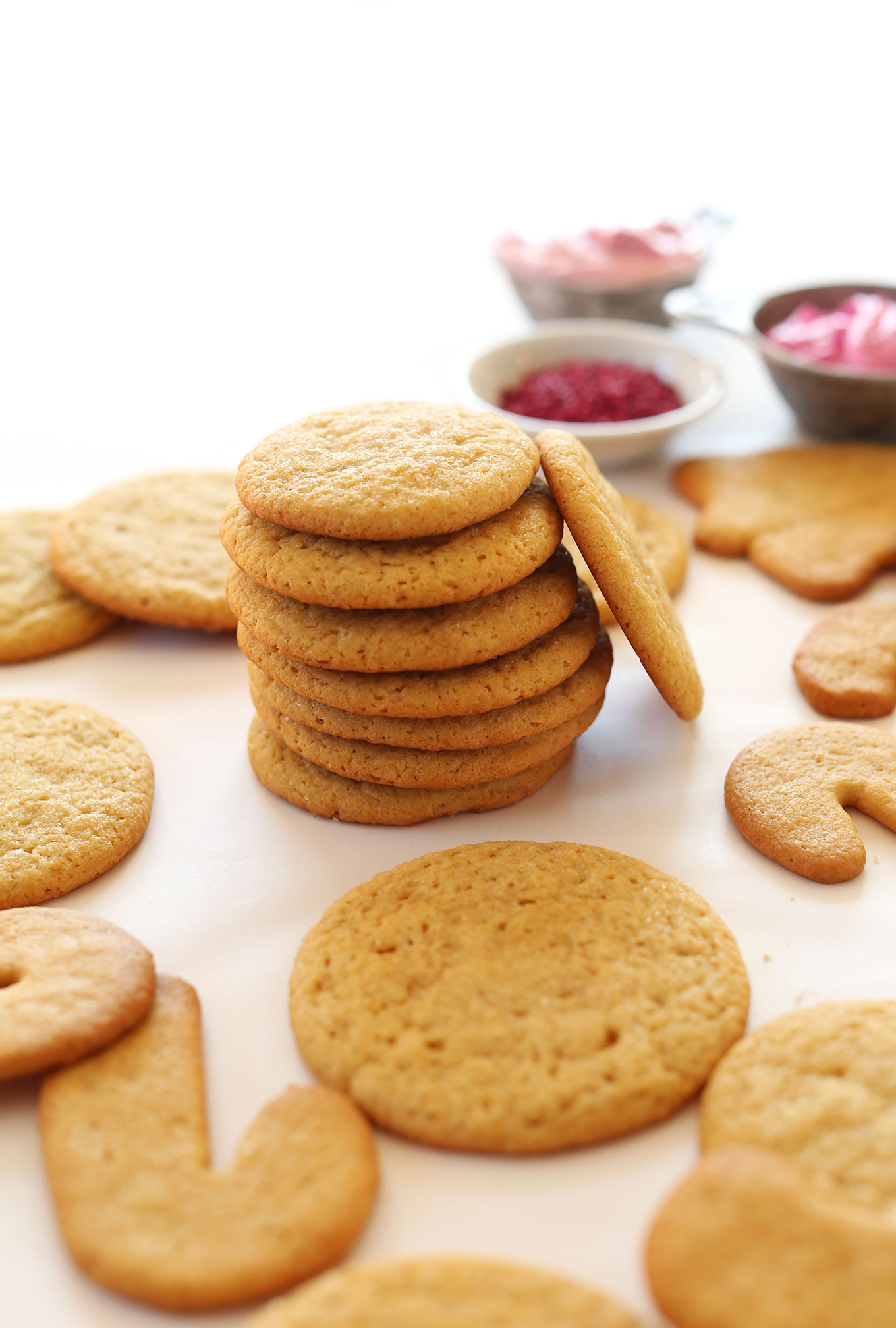 Freshly baked Vegan Sugar Cookies ready for decorating