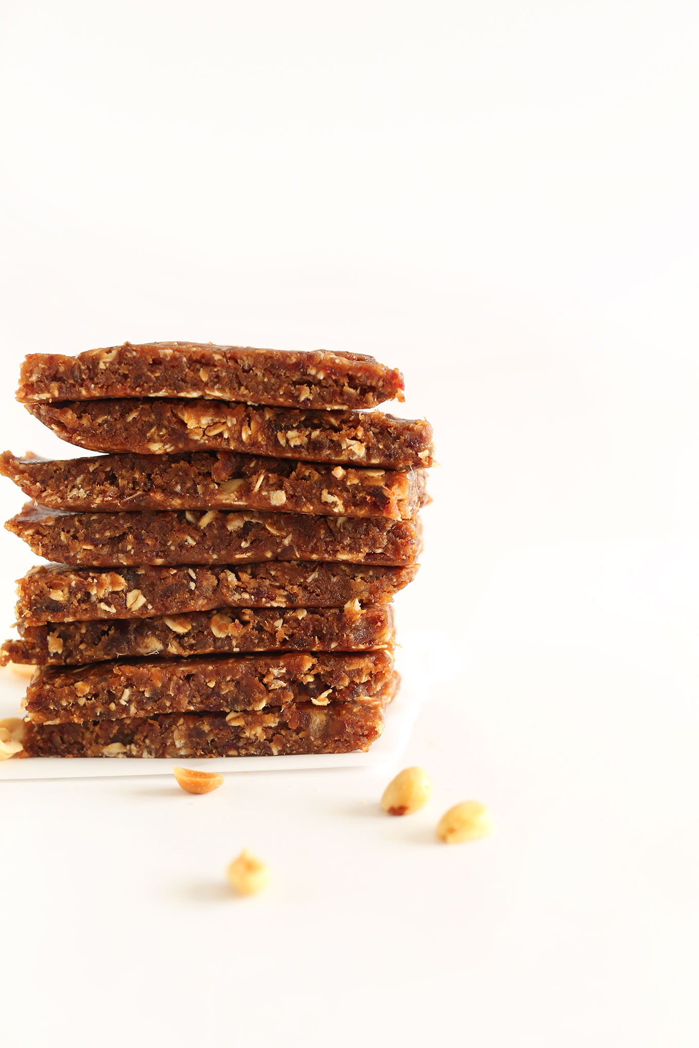 Stack of simple homemade Peanut Butter Granola Bars