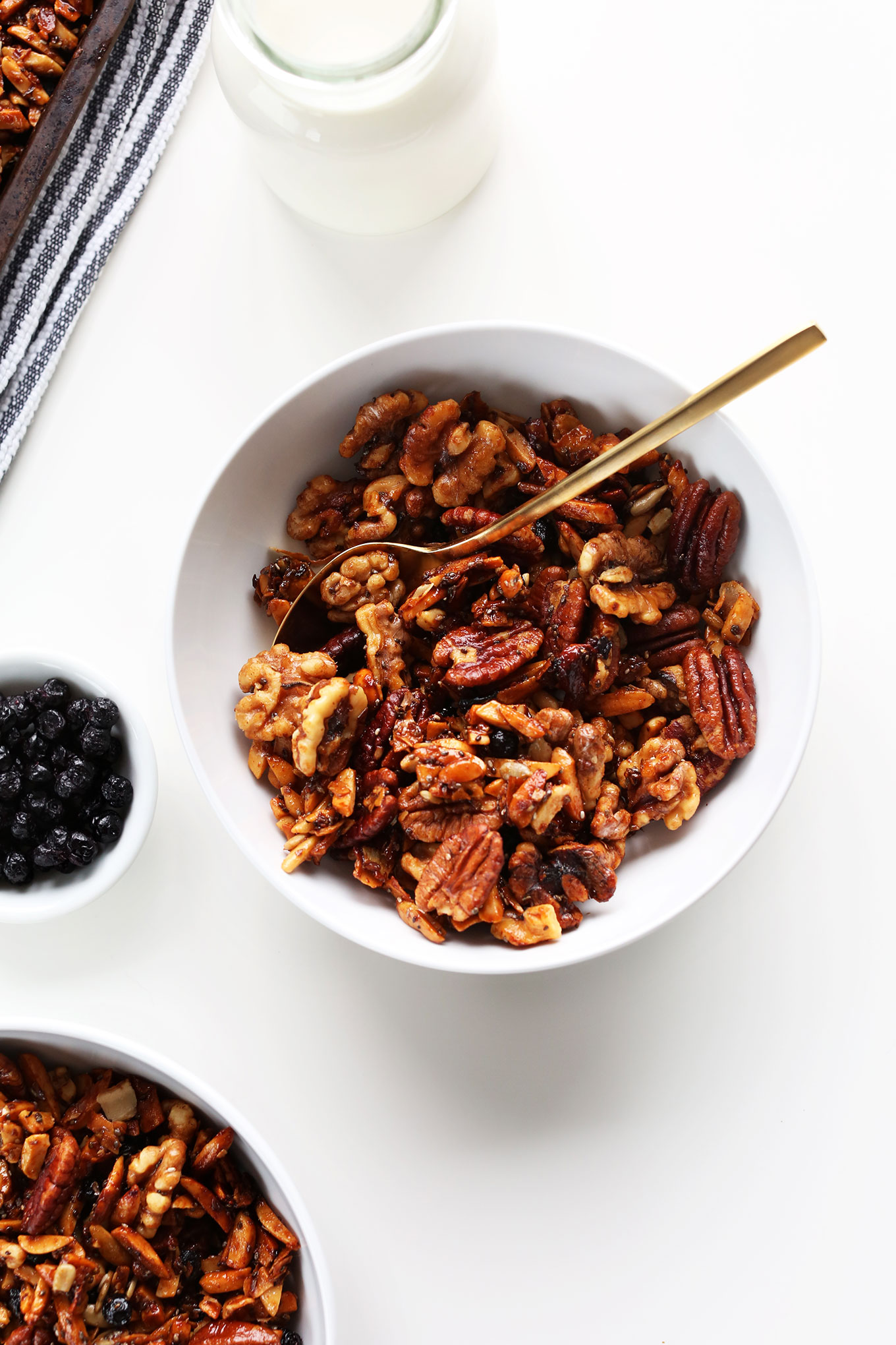 Top down shot of a bowl of our delicious Grain-Free Granola recipe