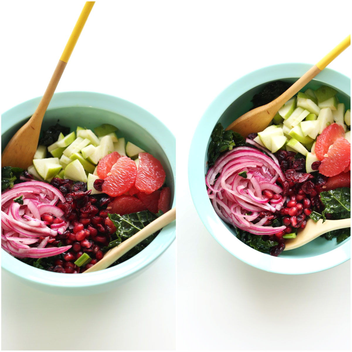 Mixing bowl of ingredients for our 30-Minute Kale Citrus Salad recipe