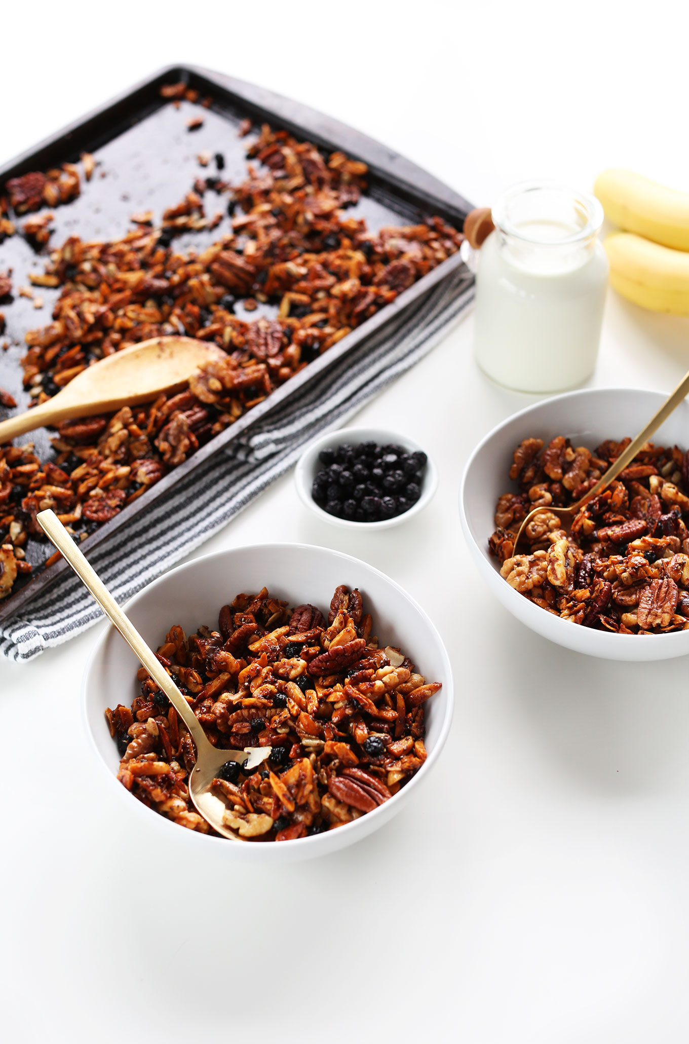 Bowls of our amazing Grain-Free Granola made with nuts, seeds, and coconut