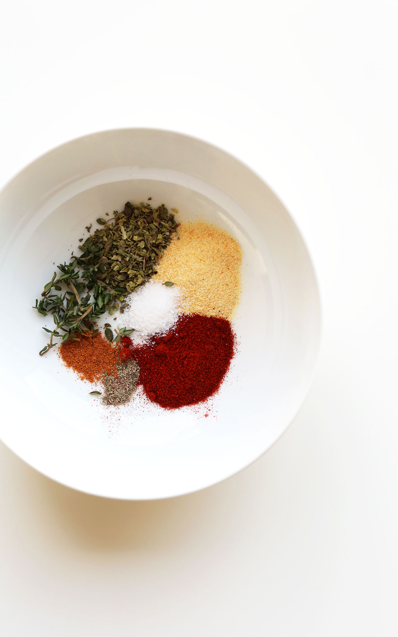 Bowl with ingredients for our Cajun Spice Mix Recipe