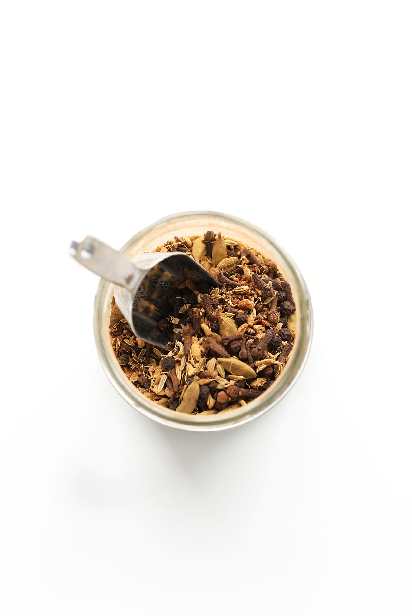 Grabbing a scoop of our homemade Chai Spice Mix