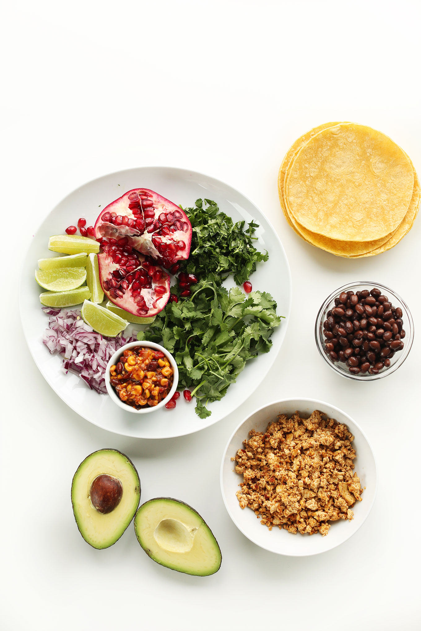 Ingredients for making Vegan Breakfast Tacos
