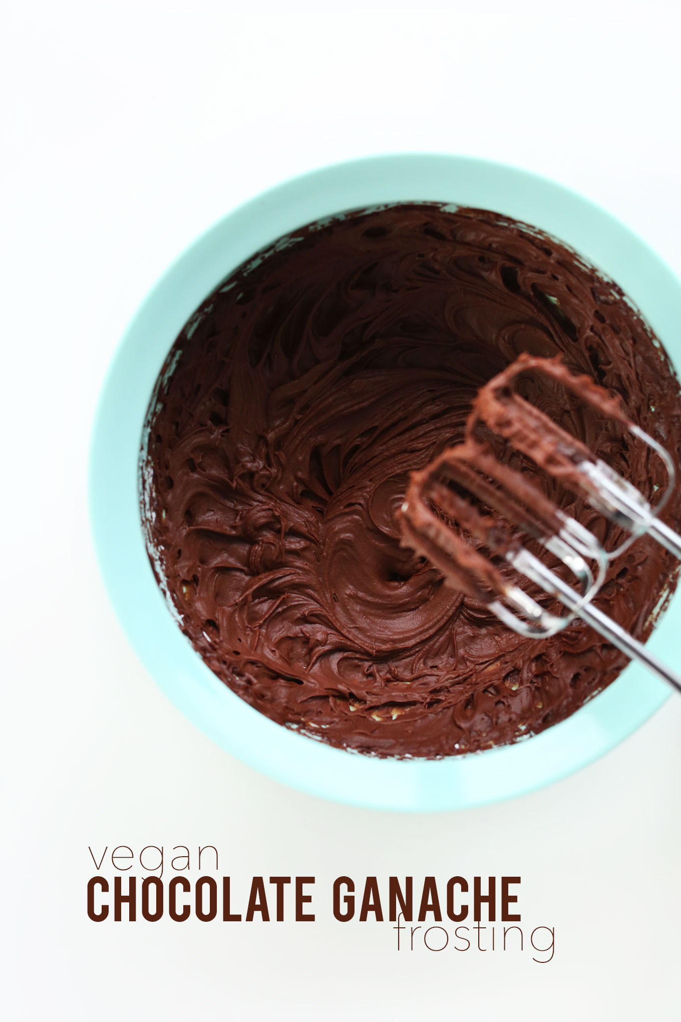 Big bowl of our Vegan Chocolate Ganache Frosting recipe