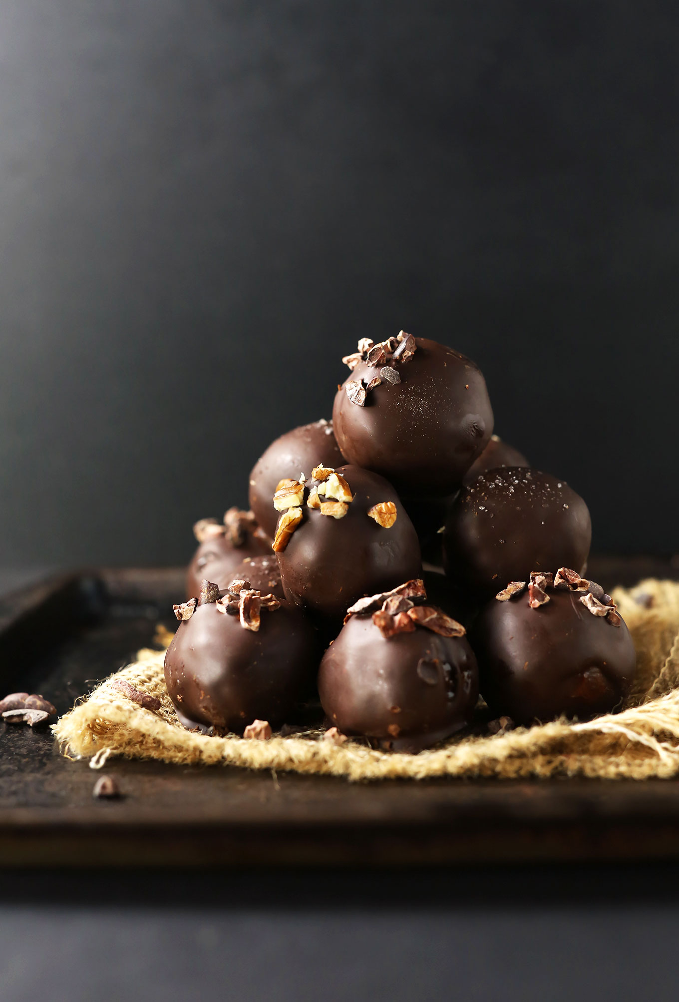 Batch of our Healthy Chocolate Vegan Truffles recipe