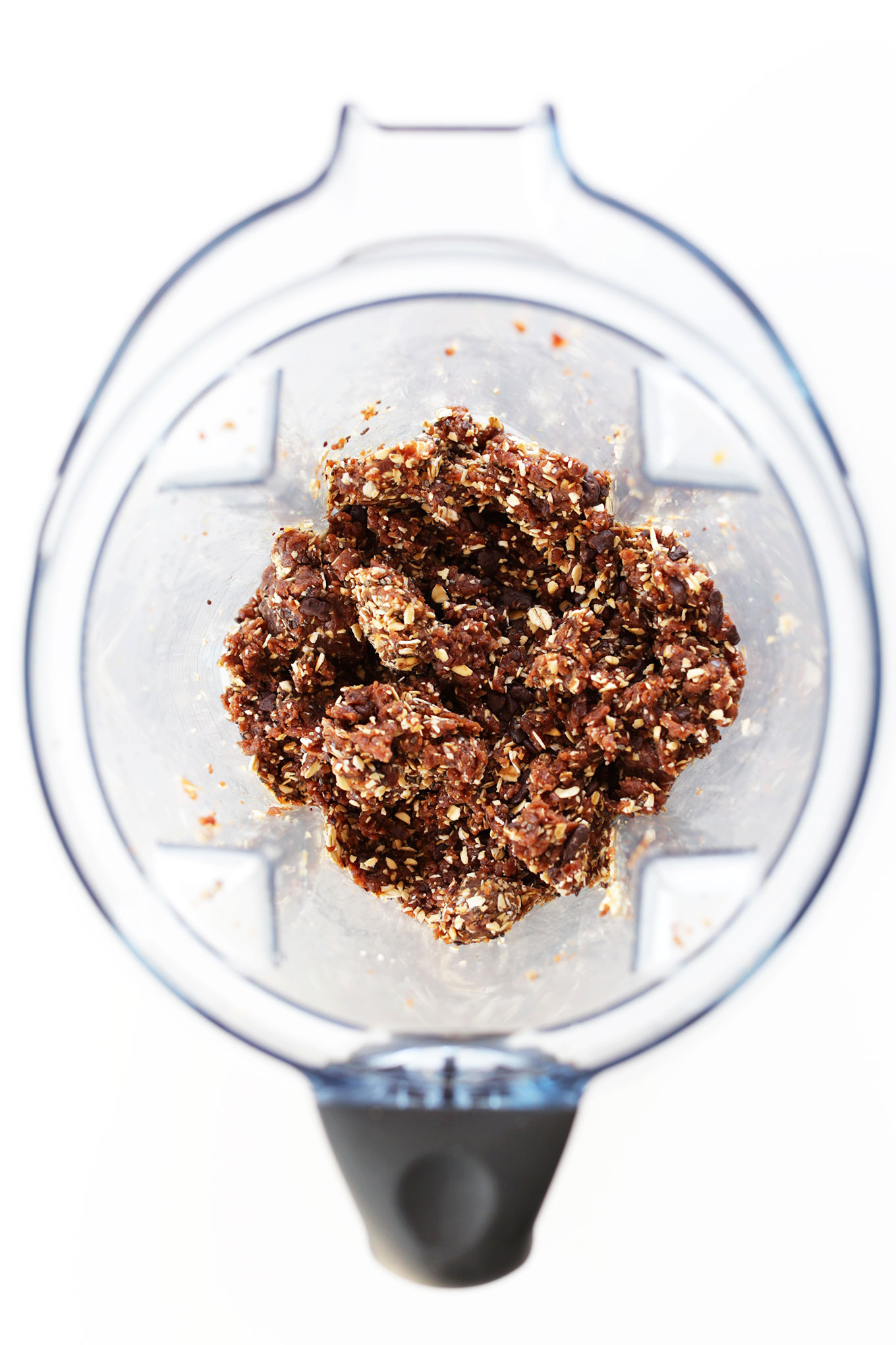 Blender filled with ingredients for our simple Peanut Butter Cup Energy Bites