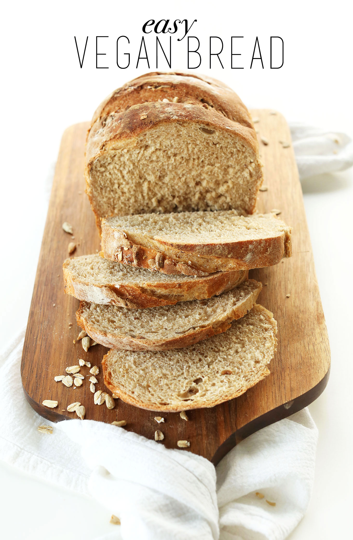 Sliced homemade Whole Grain Vegan Seeded Bread perfect for making sandwiches