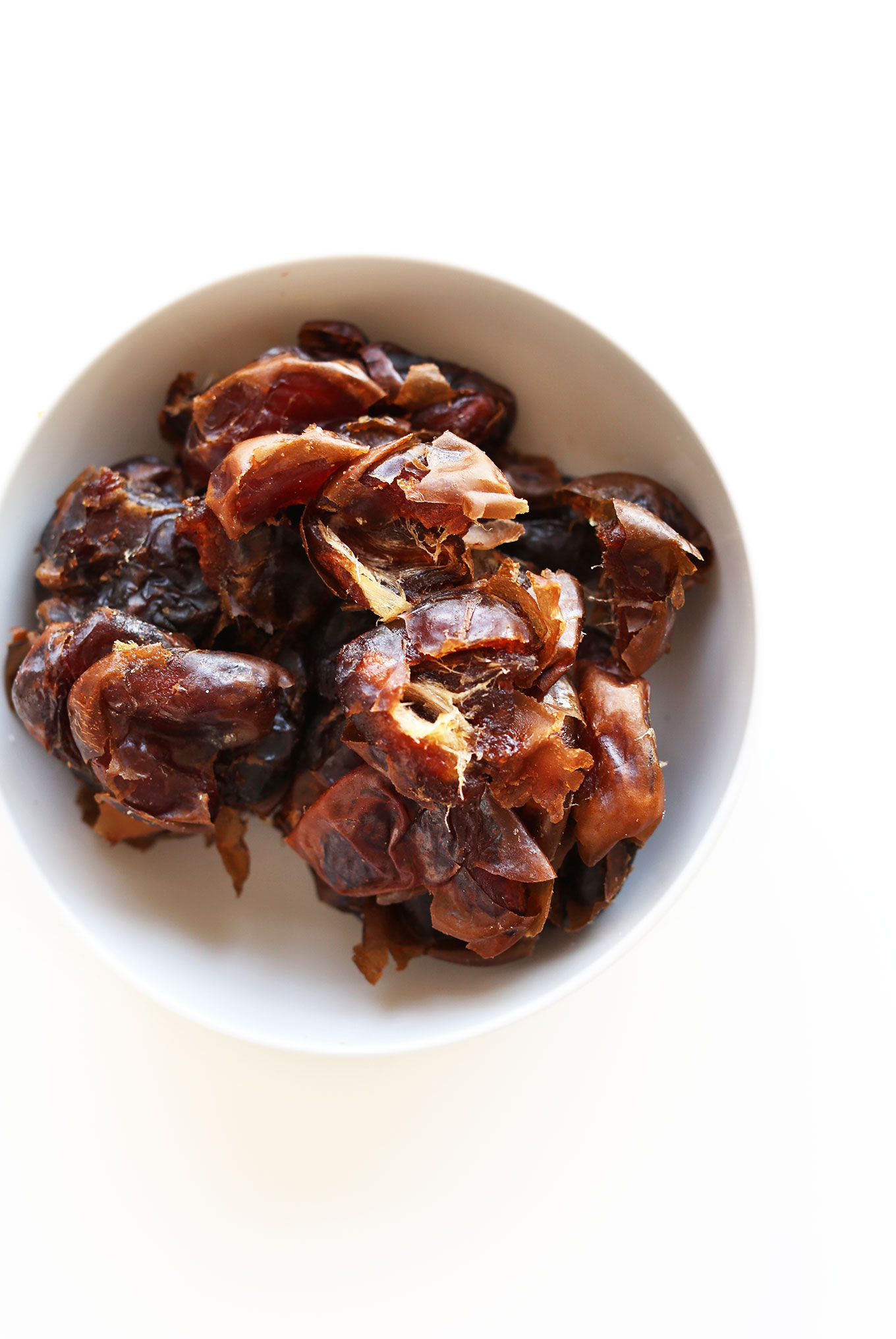 Bowl of dates with pits removed for making Raw Brownies