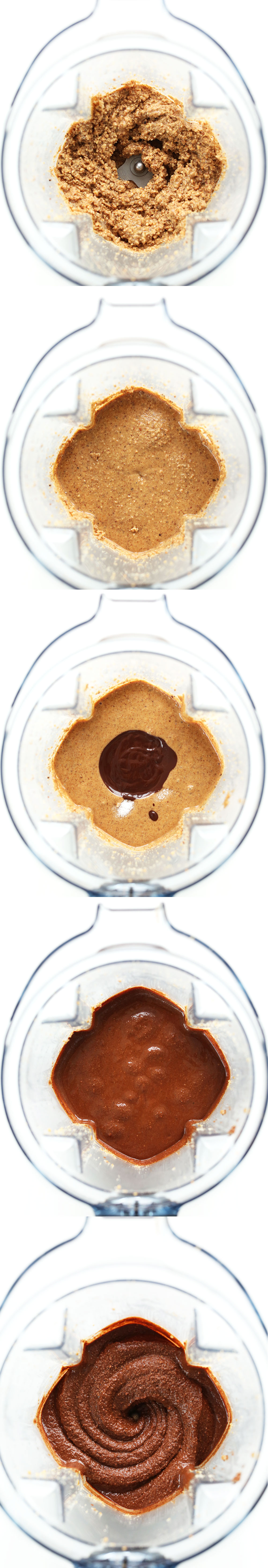 Blender showing steps for How to Make DIY Nutella