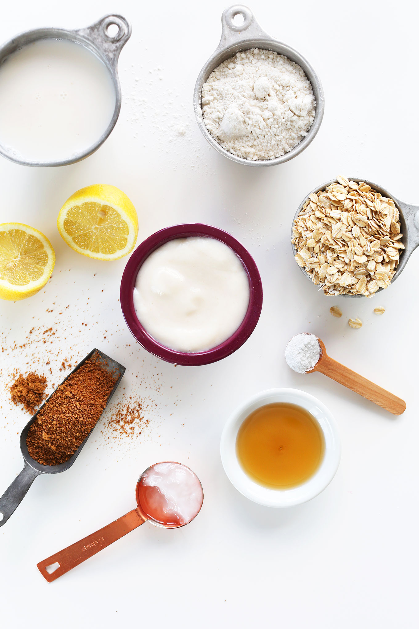 Ingredients for making easy vegan gluten-free waffles
