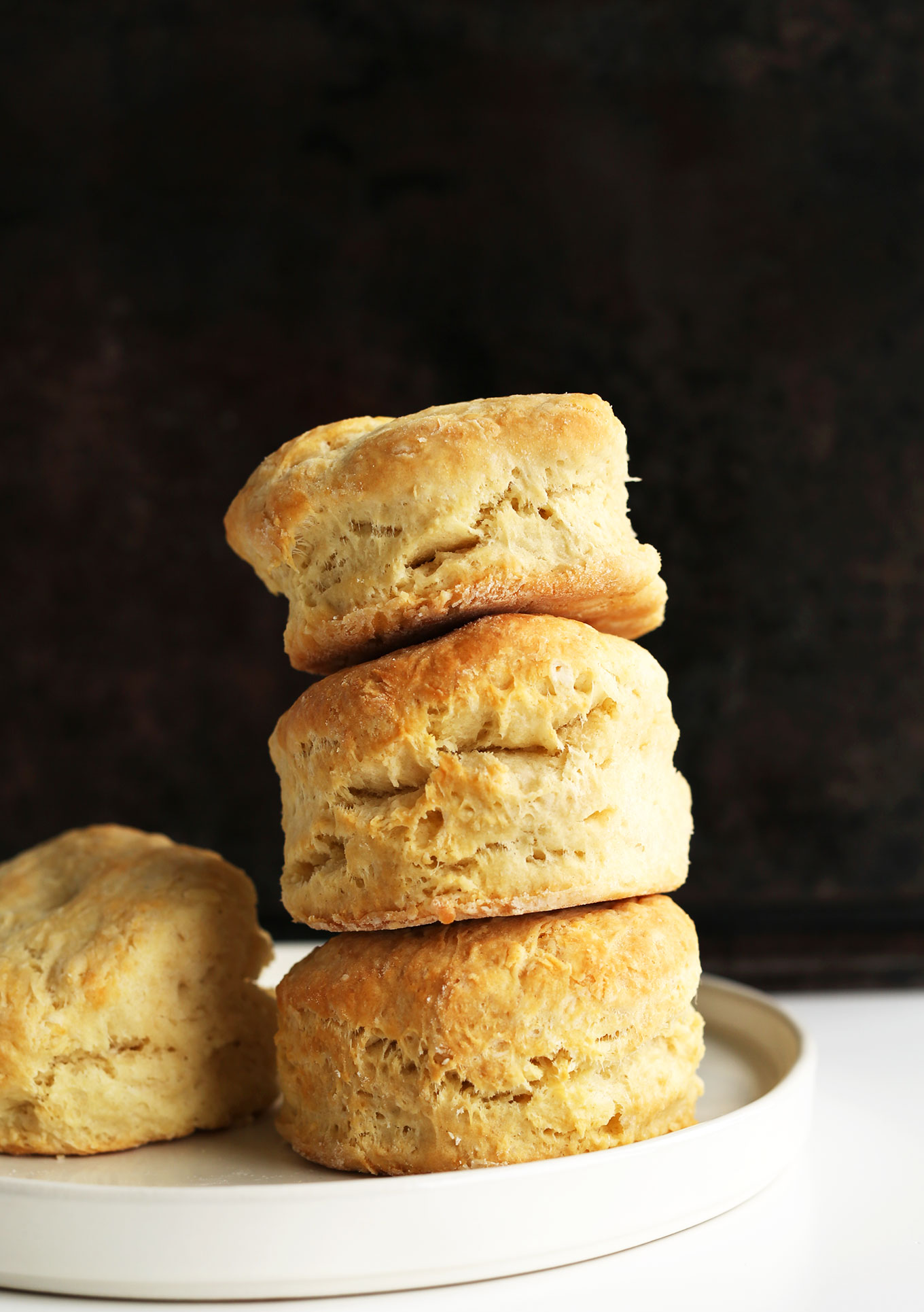 Stack of the best flaky vegan biscuits