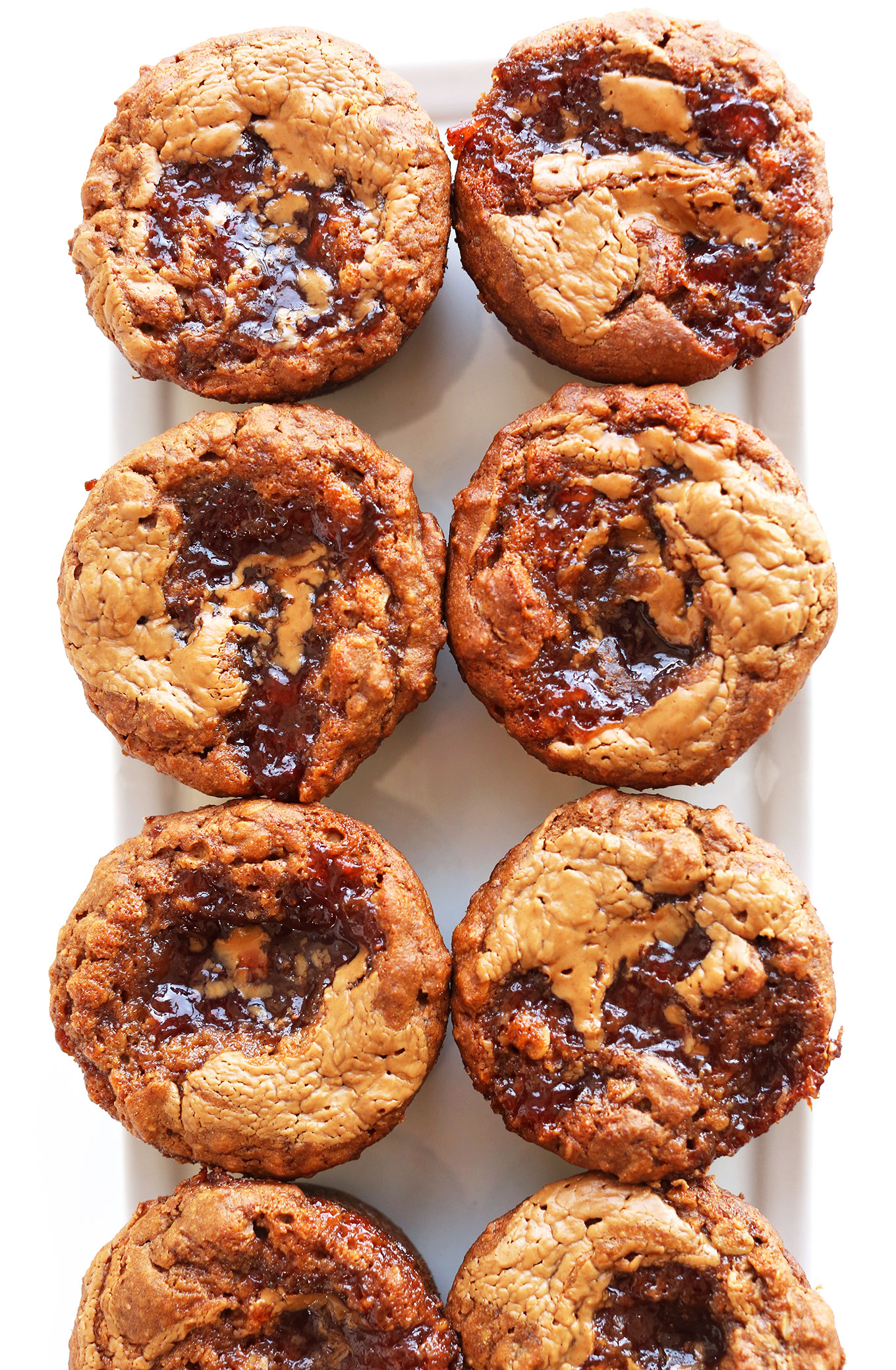 Plate of our delicious 1-Bowl PB&J Muffins for a gluten-free vegan dessert