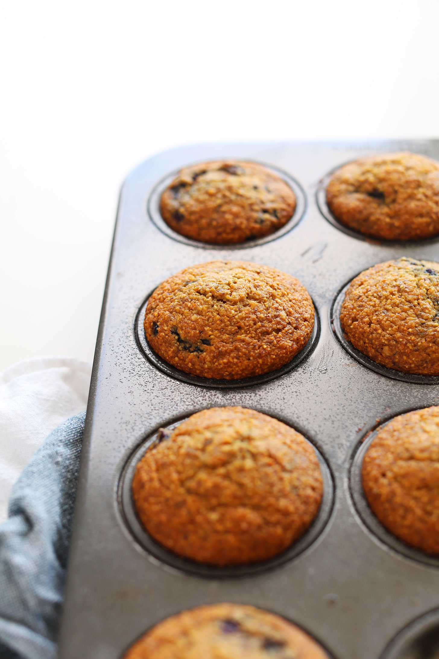 A batch of our Blackberry Cornmeal Muffins fresh out of the oven for a vegan snack