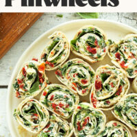 Platter of vegan sun-dried tomato and basil pinwheels
