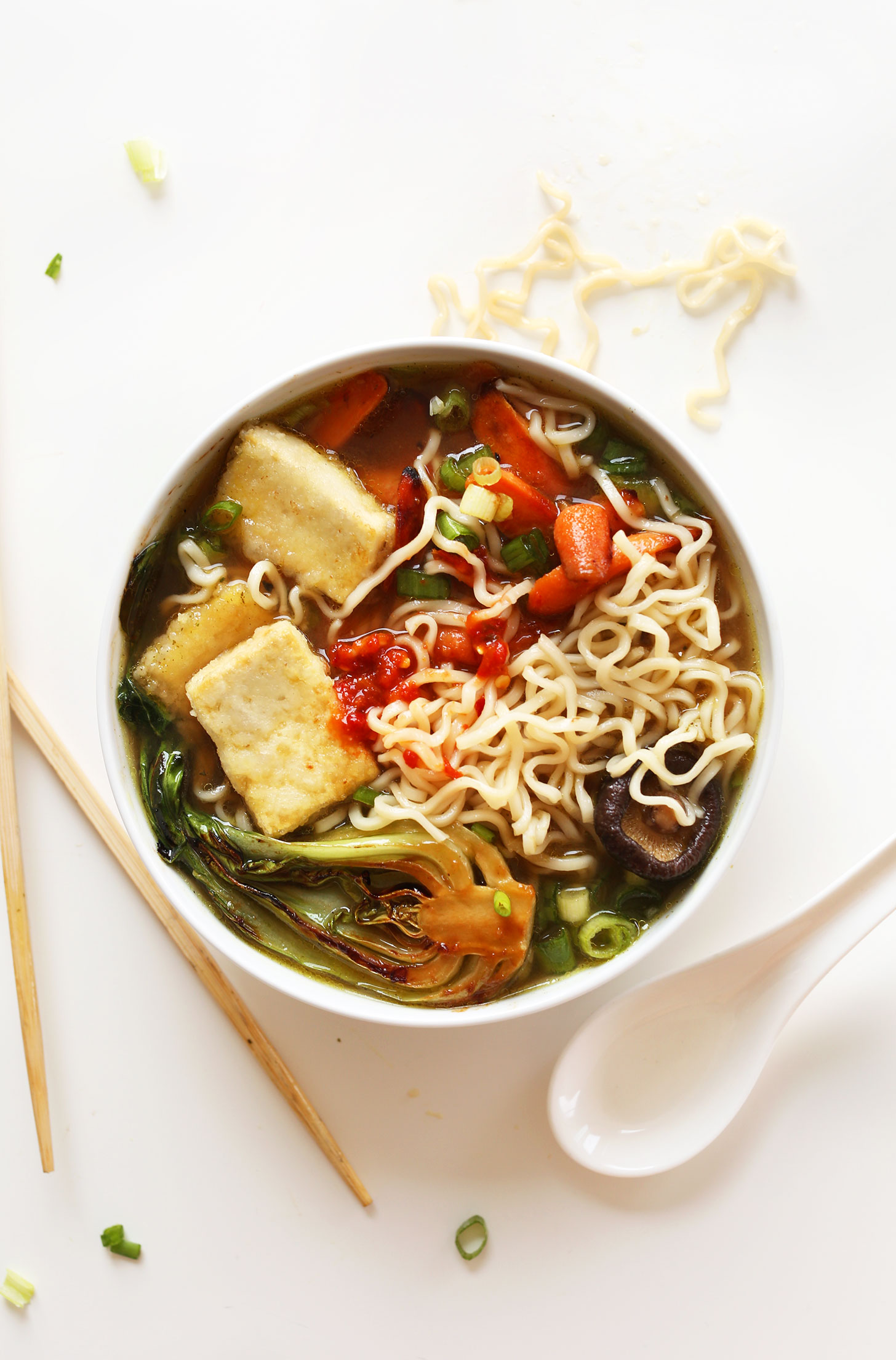 Bowl of our simple and delicious ramen for a vegan meal