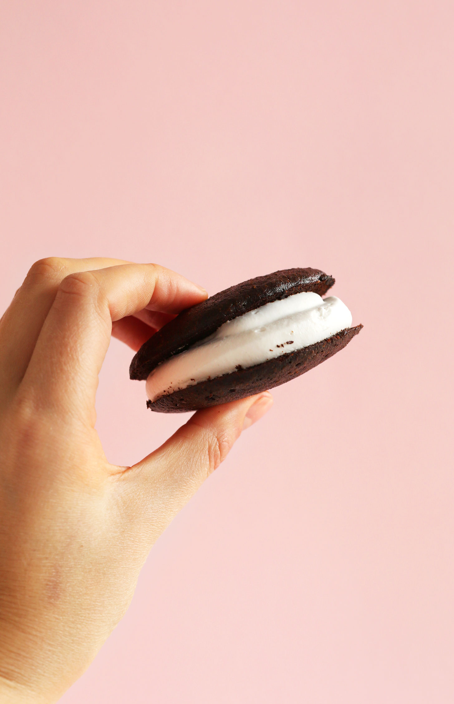 Holding up one of our simple Vegan Whoopie Pies