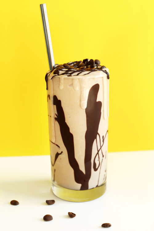 Glass of our delicious gluten-free vegan Mocha Milkshake