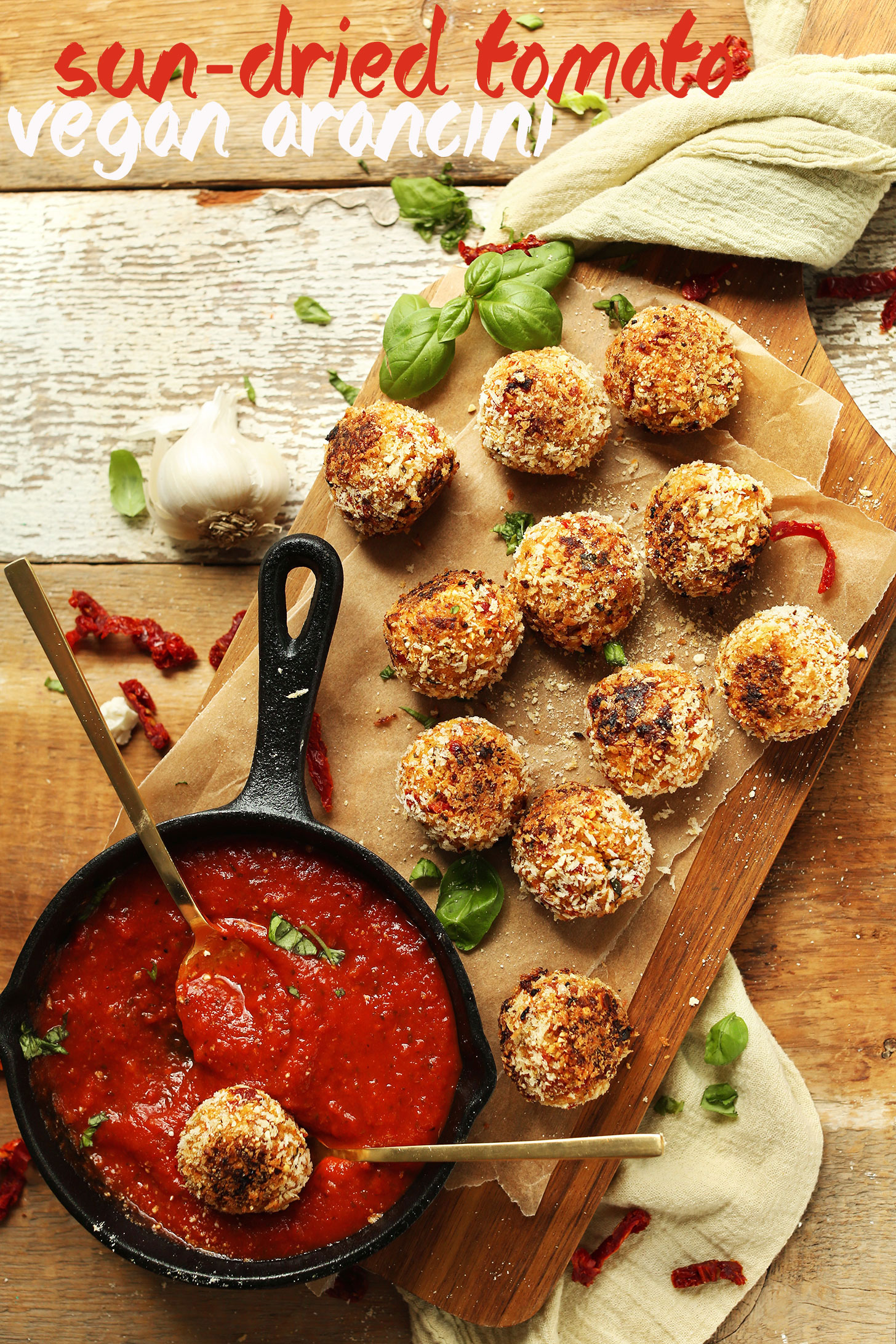 Platter of Vegan Arancini ready to be devoured as a healthy Italian night recipe