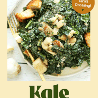 Plate of white bean kale salad