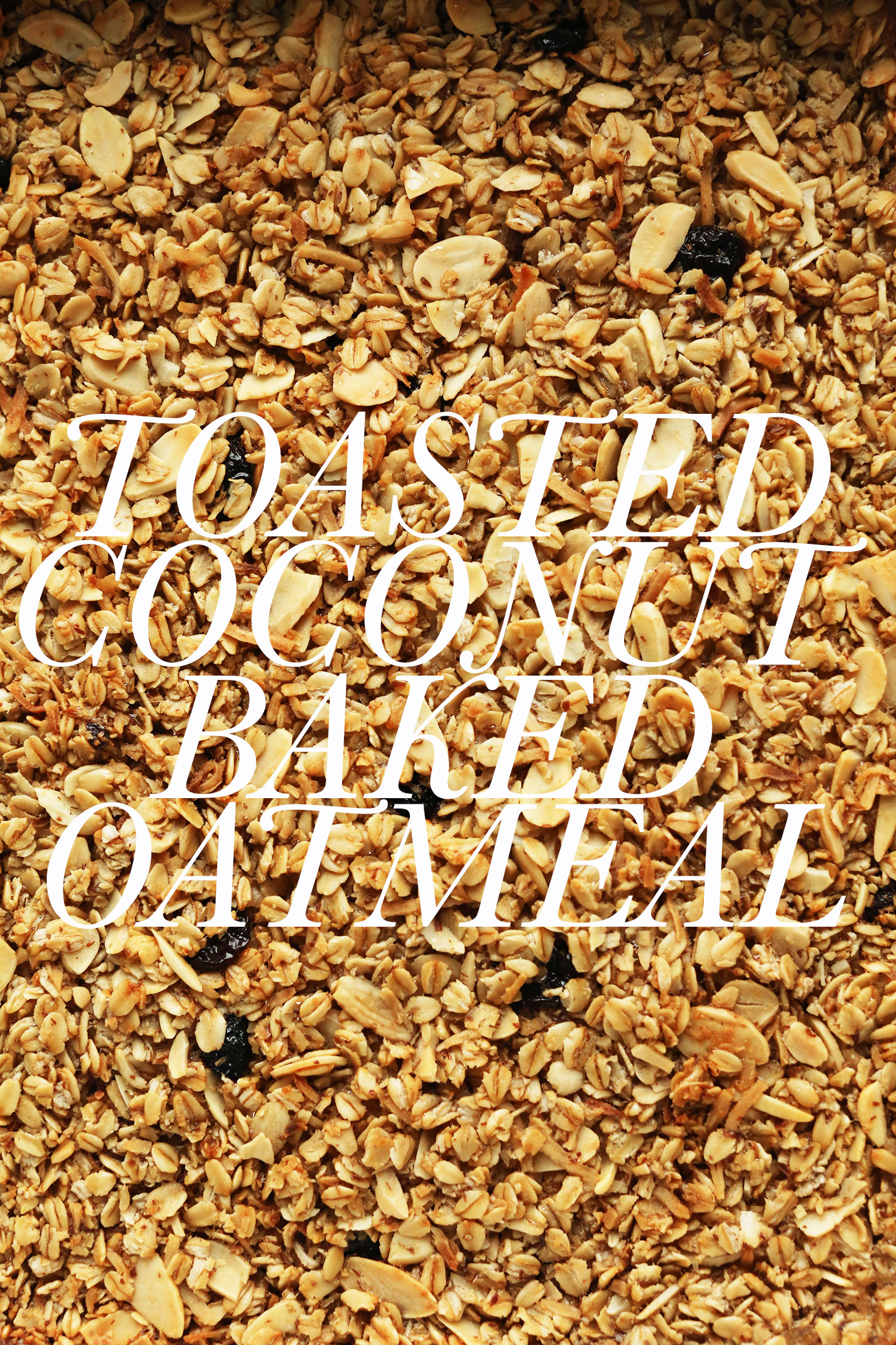 Baking sheet full of gluten-free vegan Toasted Coconut Baked Oatmeal