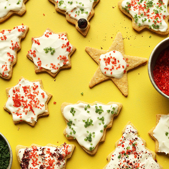 Sugar cookies with frosting and sprinkles