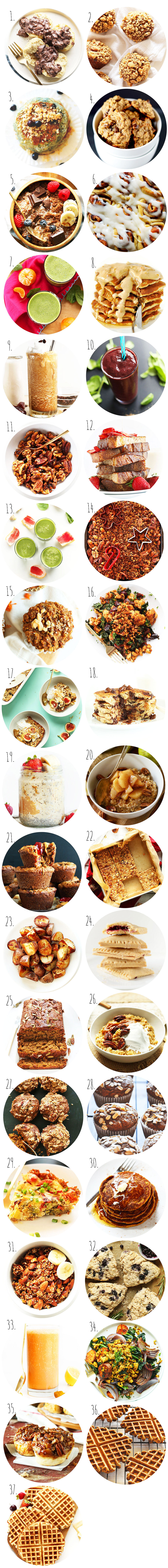 Collection of photos of vegan Christmas breakfast ideas