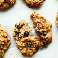 Blueberry Muffin Breakfast Cookie split in half