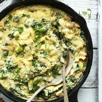 Skillet of Vegan GF Spinach and Artichoke Dip