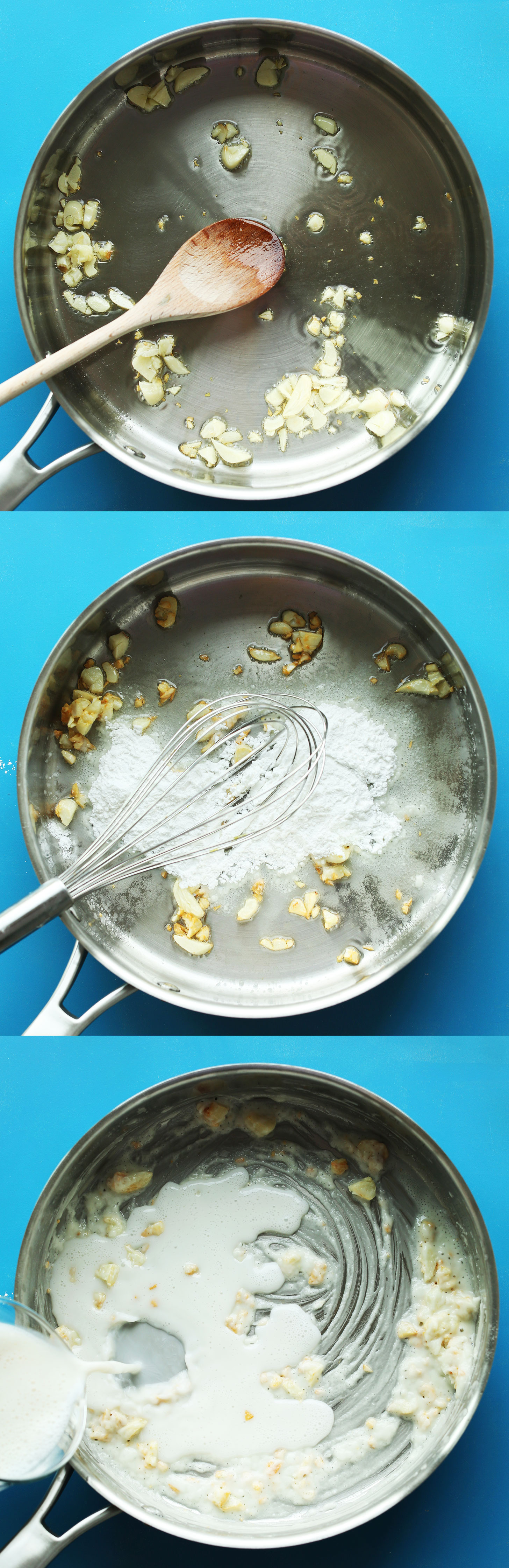 Making vegan mac n cheese sauce in a pan