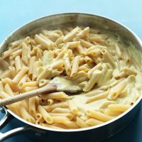 Pan filled with a batch of the Best Vegan Gluten-Free Mac n Cheese