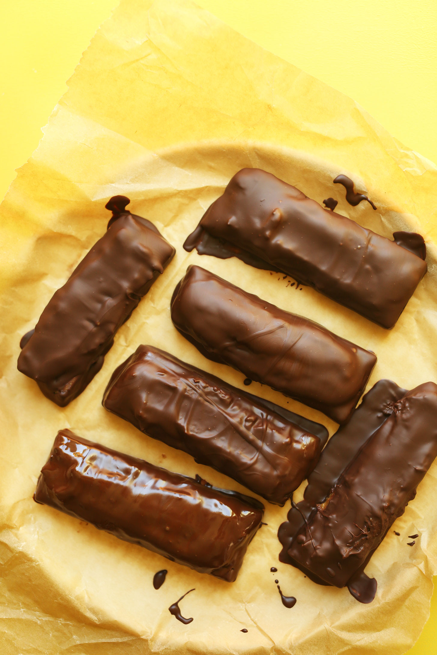 Plate showing a plate of Vegan Milky Ways some with shells that have hardened